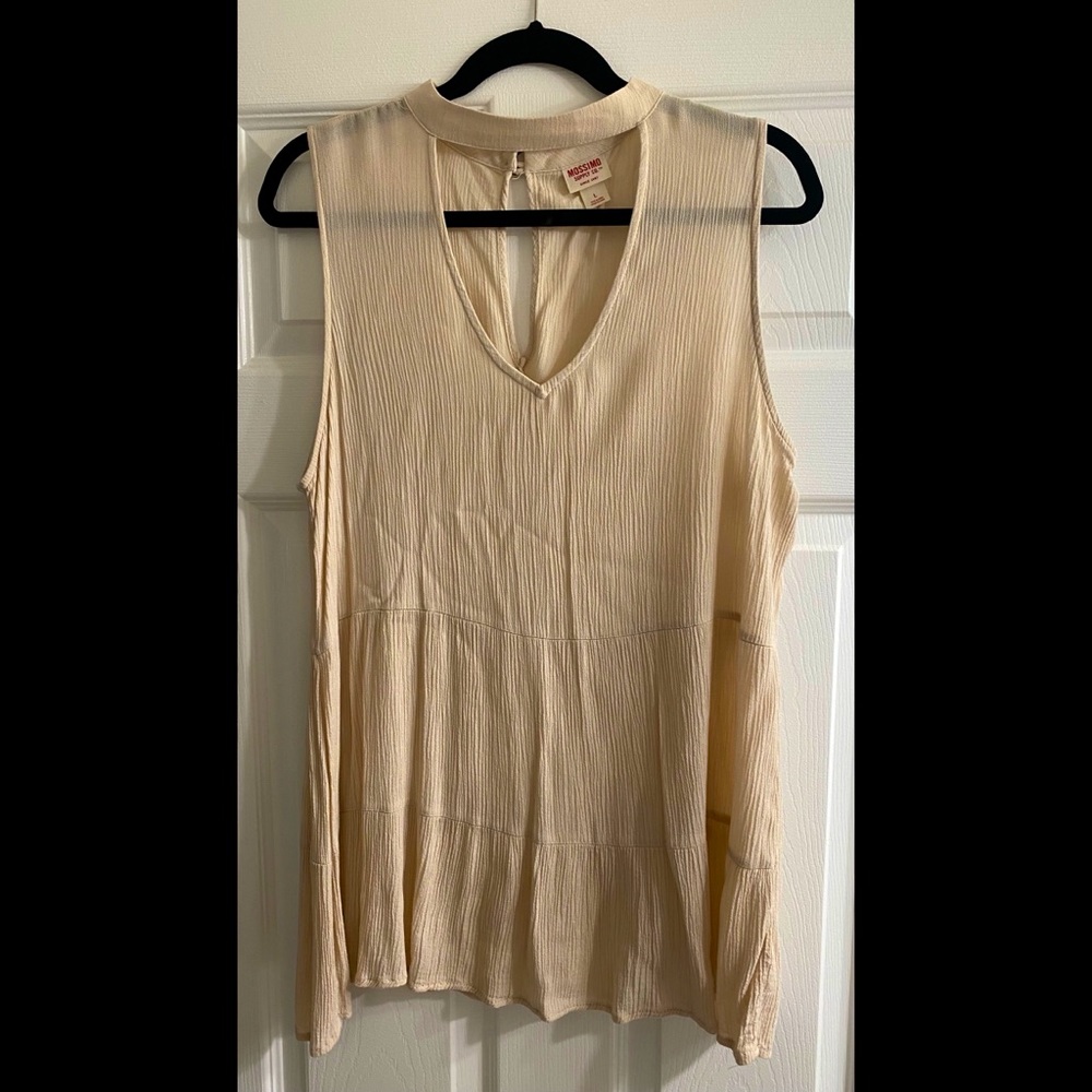 Women's Woven Tiered Choker Tank Top-LARGE